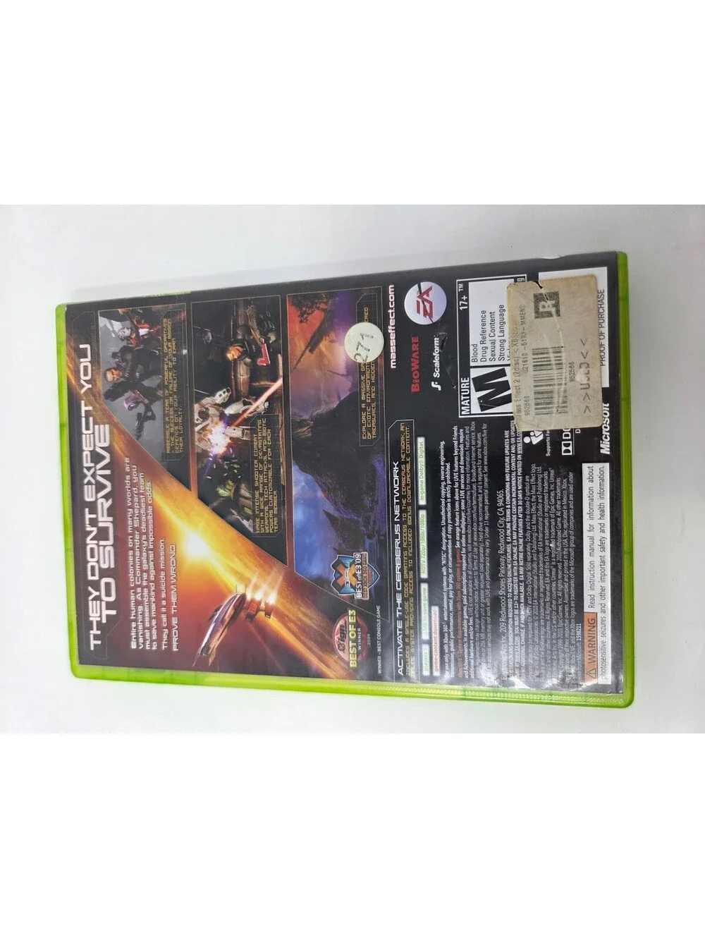 Mass Effect 2 Xbox 360 Game Disc and Original Case by BioWare and EA